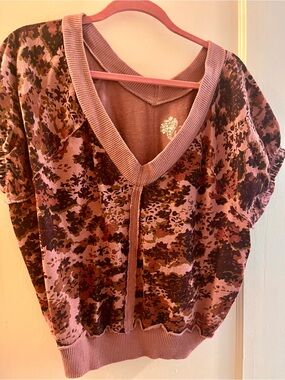 Anthropologie Pilcro Women's Pink  V-Neck Sweatshirt